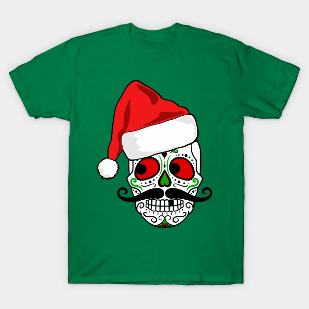 Christmas Sugar Skull T-Shirt by TexasTeez